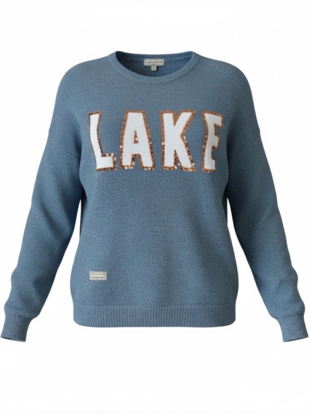 SIMPLY SOUTHERN Heather Blue Crewneck Sweater Lake Design Blue Medium